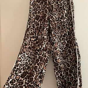Leopard Print Wide-Leg Pants